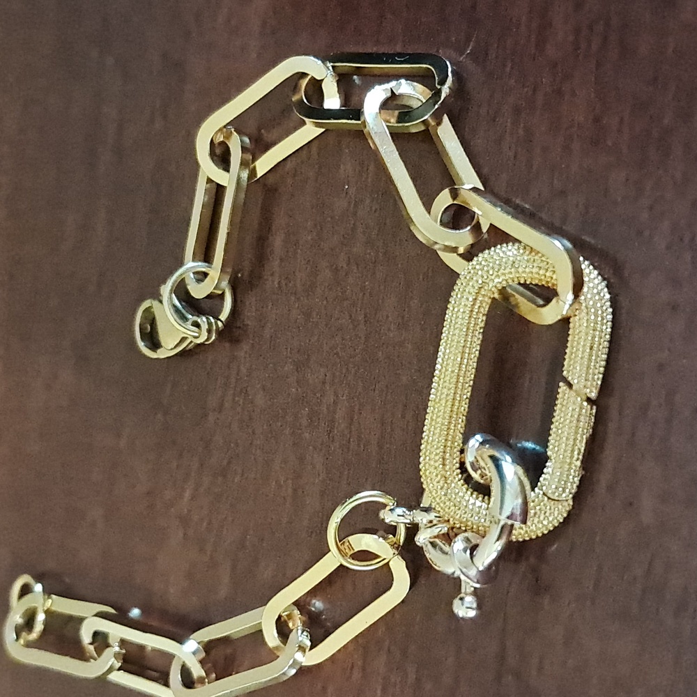 Elegant Gold Multicolor Link Bracelet - Picture 4 of 4